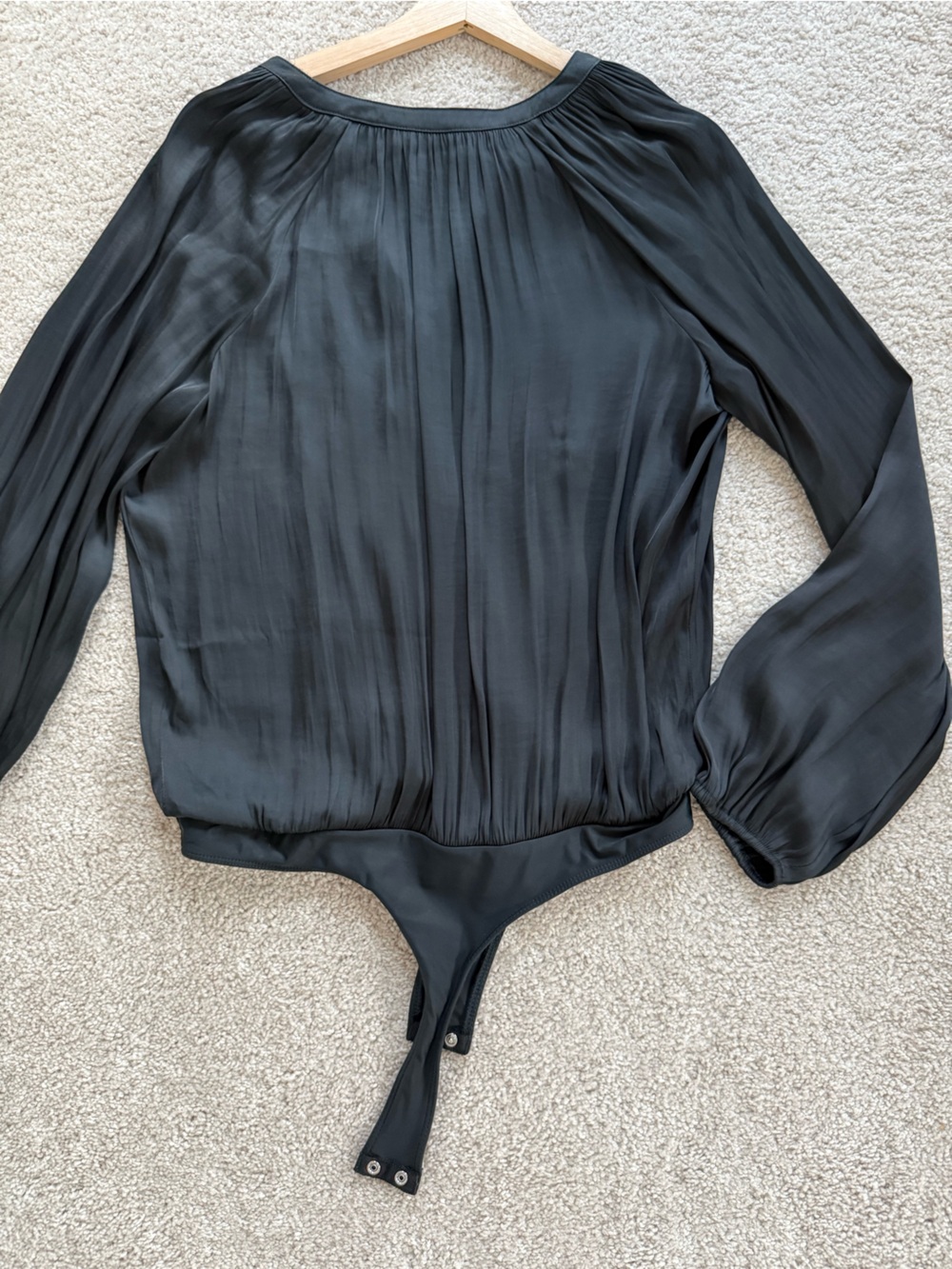 NET GAP Black Long-Sleeve Surplice Bodysuit M - Picture 9 of 12